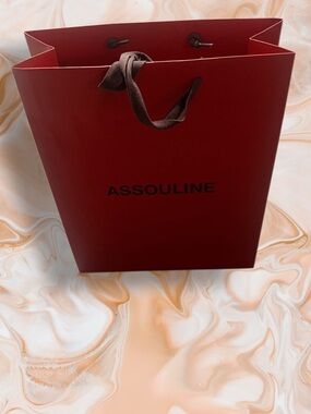 Assouline Vibrant Red Bag with Brown Handles